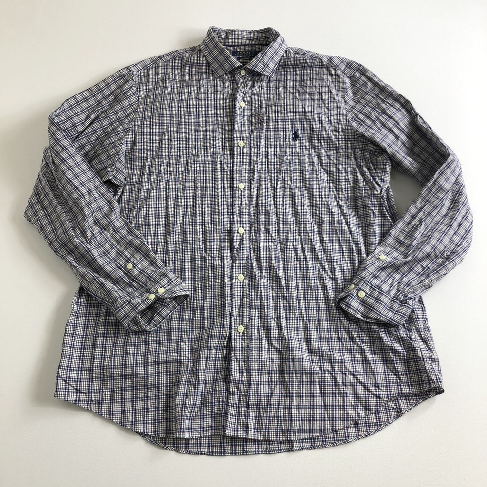 Polo Ralph Lauren Performance Shirt Mens Size XXL 2XL Plaid Long Sleeve